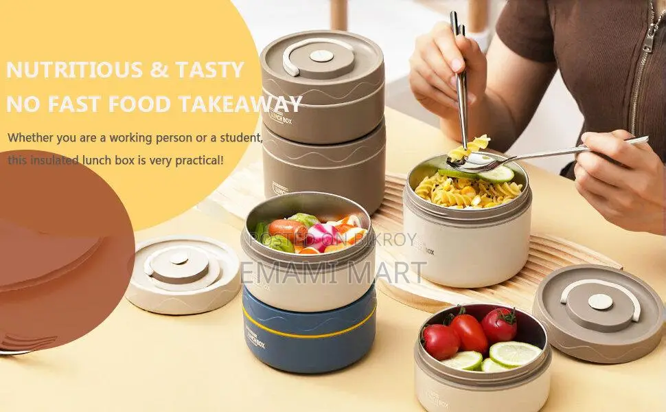 Lunch Box With Thermal Bag, Portable Leakproof Lunch Containers