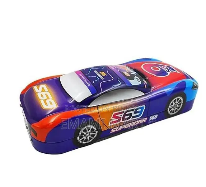 Createamity Car Shape Pencil Box with Book Reading Stand and Three Lev