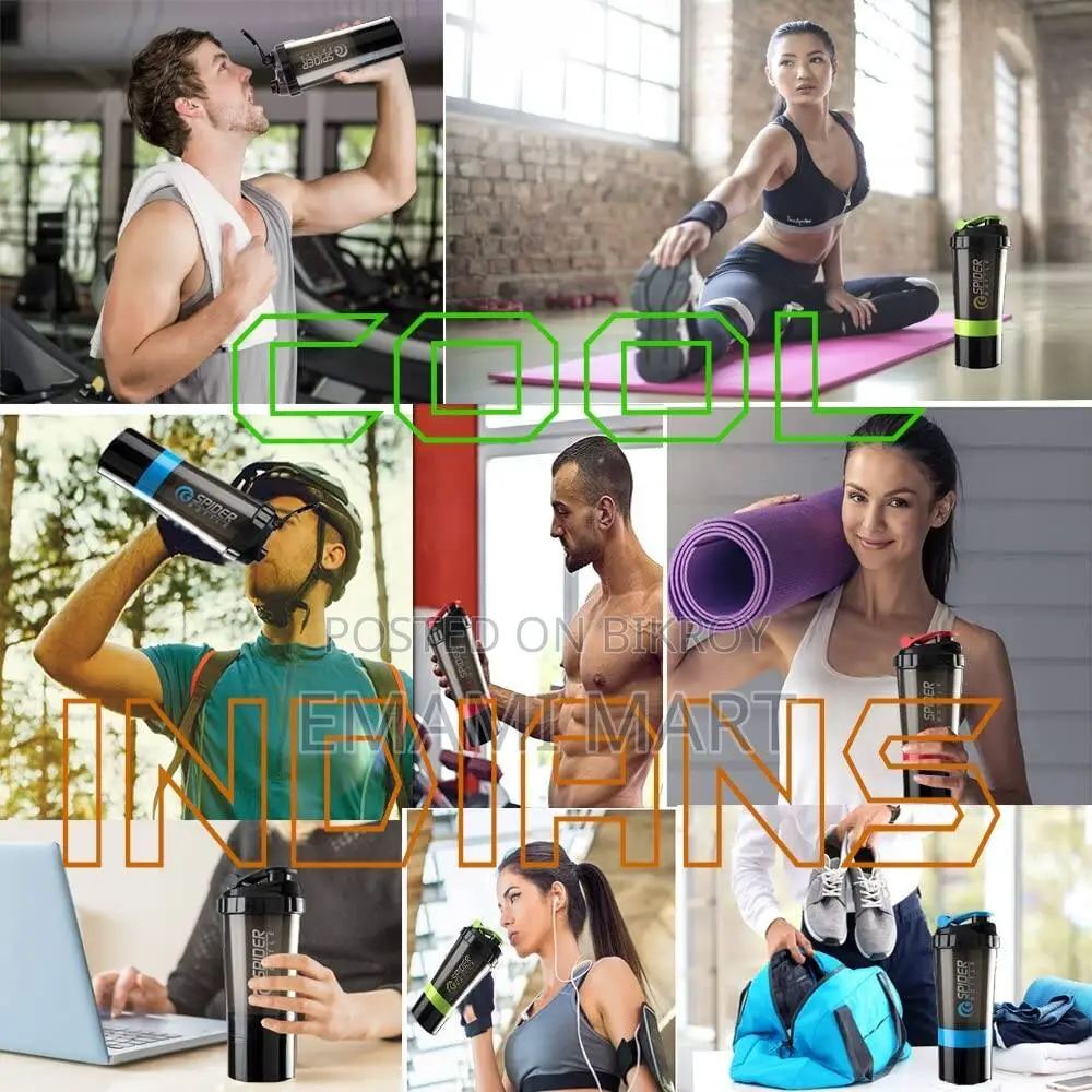 Protein Shaker Bottle with 2 Extra Compartment Jars