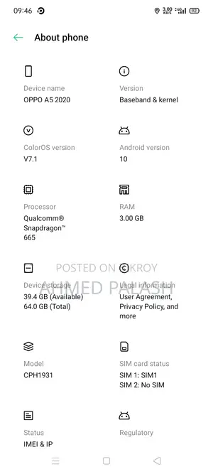Oppo A5 64 GB Black