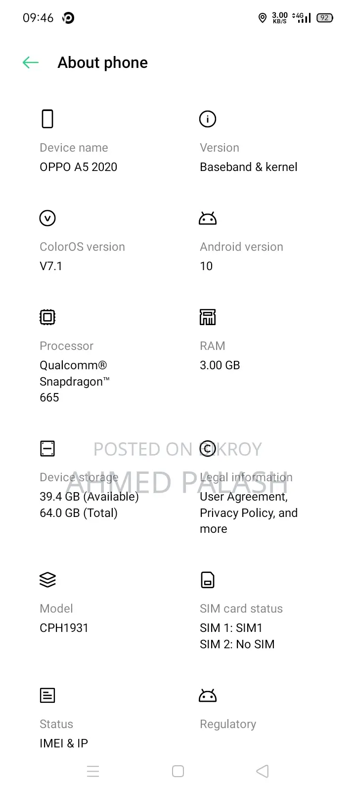 Oppo A5 64 GB Black
