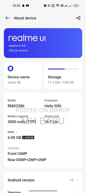 Realme Narzo 50 128 GB Black