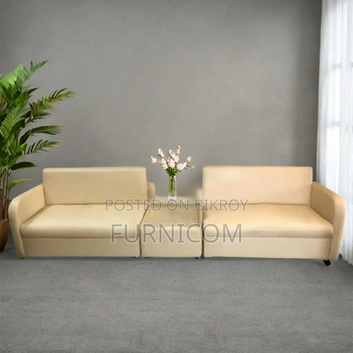 Sofa 4 seater with side table