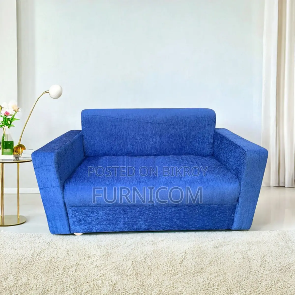 Velvet Sofa Blue (2 Seater)