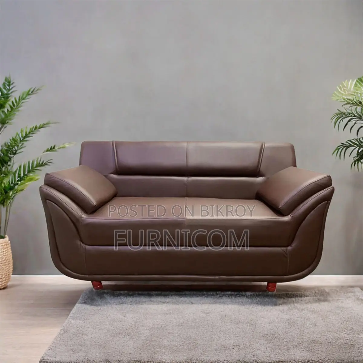 Rolled Arm 2 Seater Sofa - Chocolate