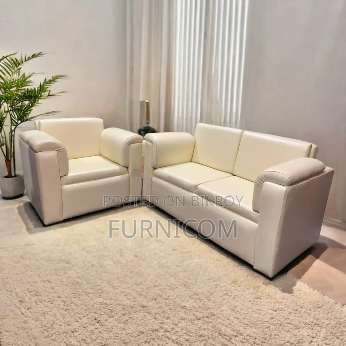 Rolled Arm Sturdy Sofa Set (2+1)