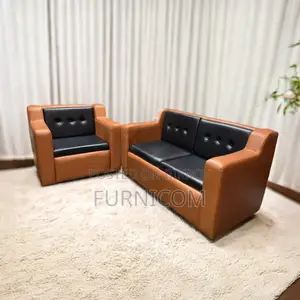 Button Tufted Sturdy Sofa for Living Room-Synthetic Leather