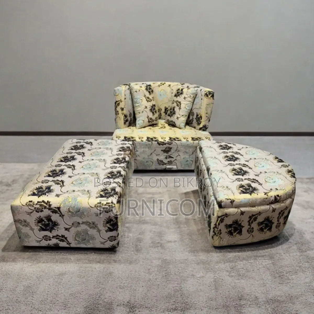 Florobella Floral Storage Divan Sofa With Ottoman/ Living Room Sofa Se