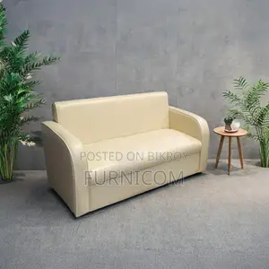 Two Seater Straight-backed Snug Sofa Set for Home and Office Faux Leat