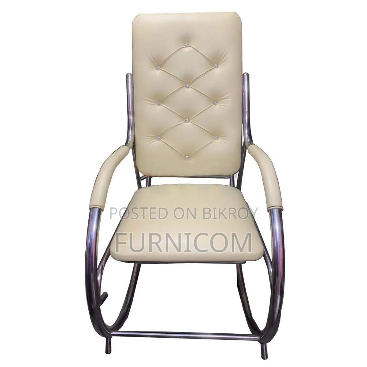 Staight-Backed Easy Rocking Chair for Living/Bed Room-Synthetic Leathe