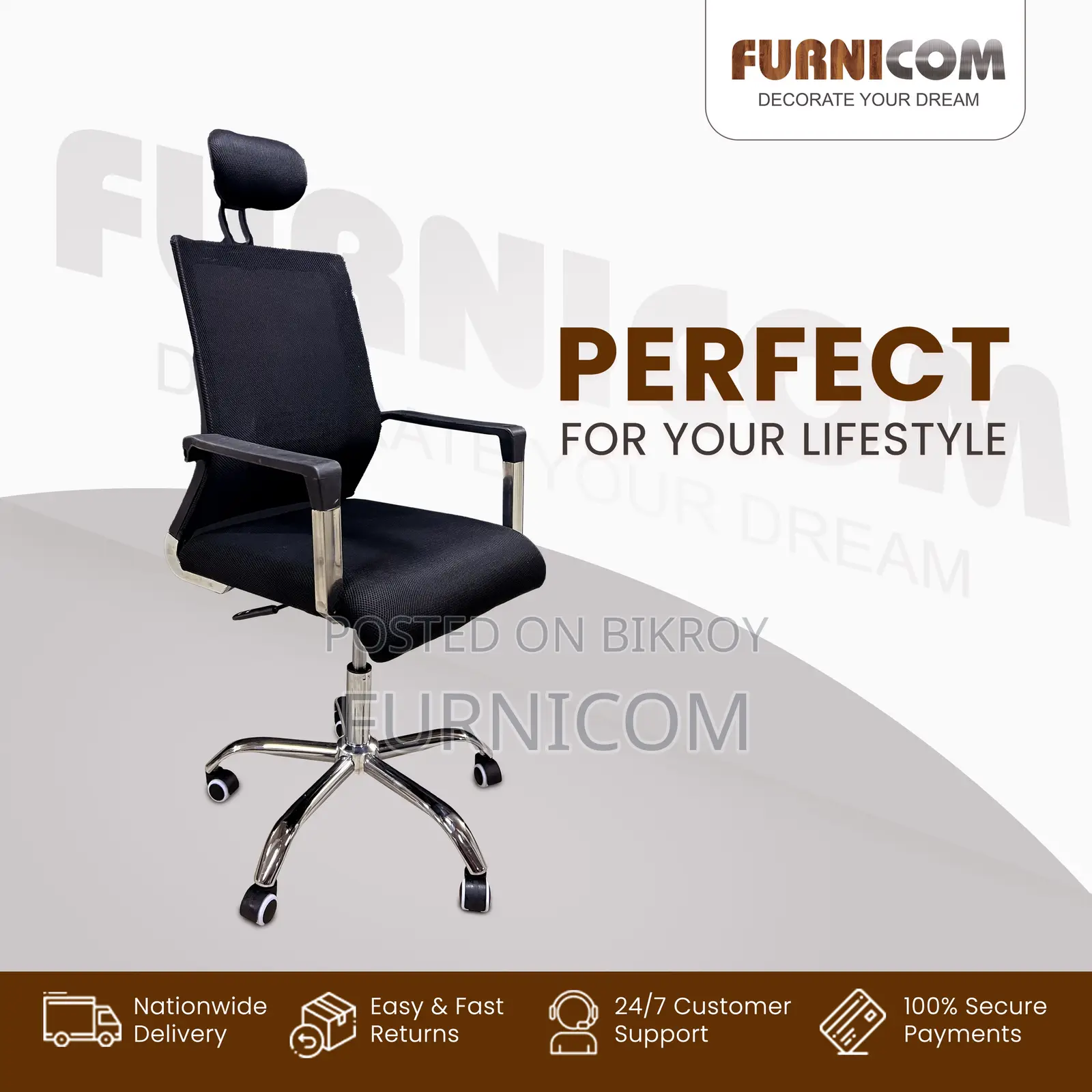 Furnicom Chair/ Office Chair/ Executive Chair/ Chair/ Home Office Chai