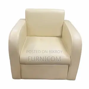 Single Seater Straight-backed Snug Sofa Set for Home and Office Faux L