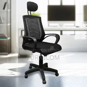 Executive office chair V-mash Black Revolving Chair with Headrest Chai