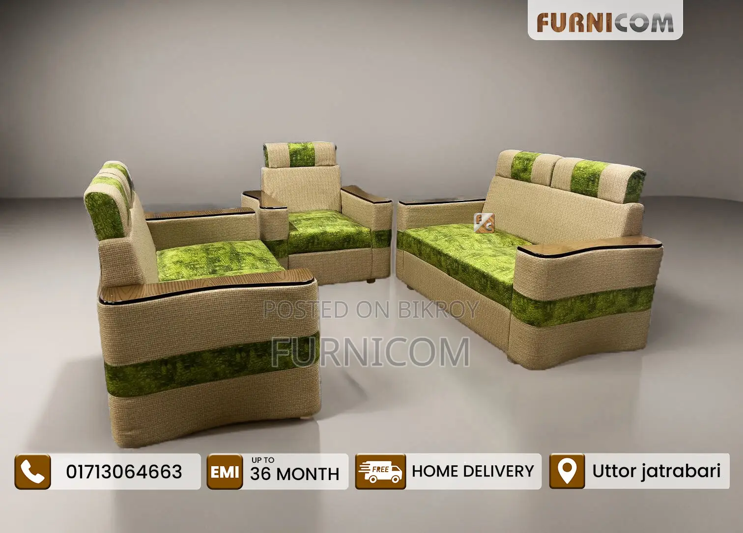 Modern & Elegant 2+2+1=5 Seater Sofa Set