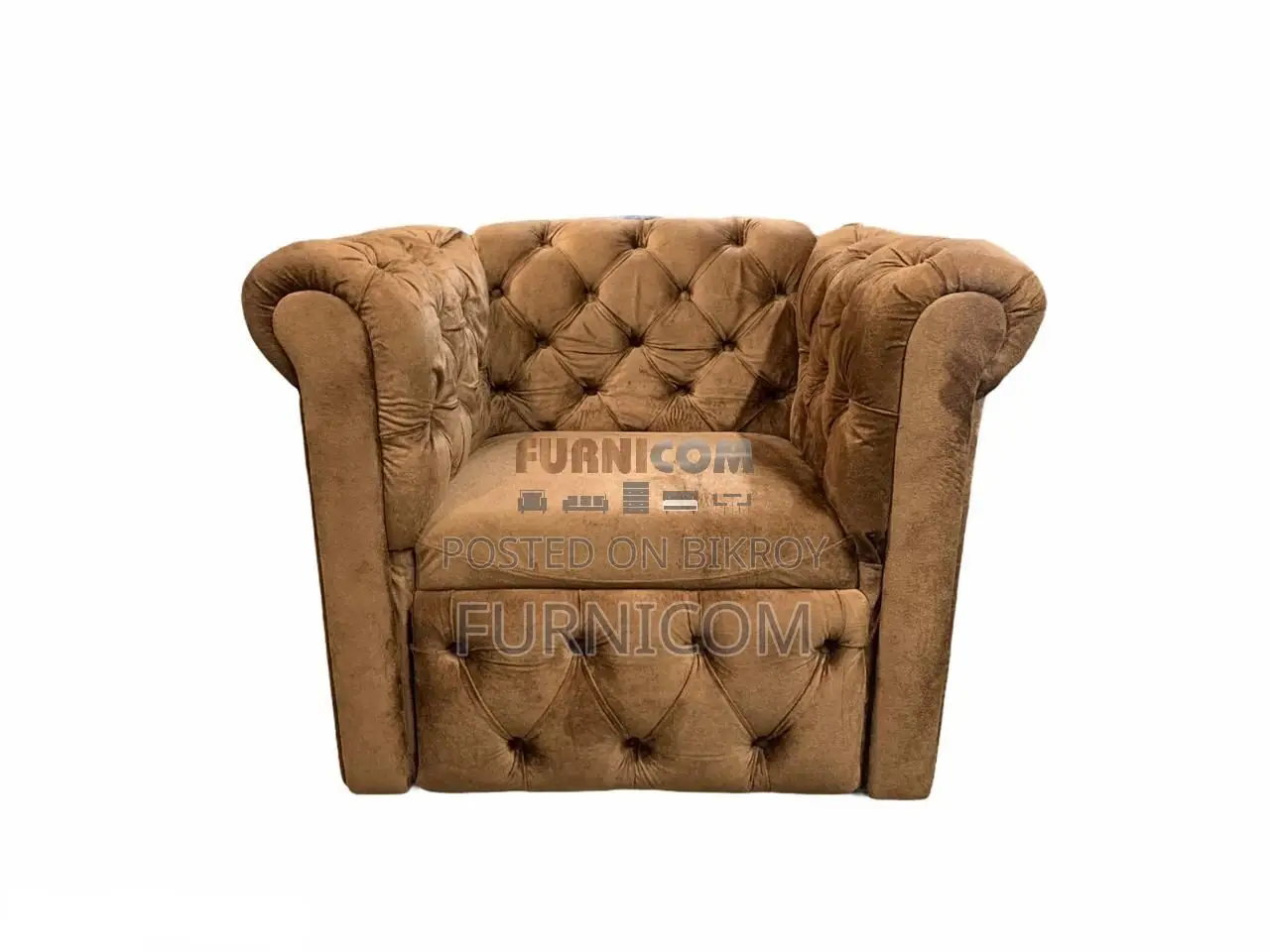 Chesterfield Armchair/ Single Seater Sofa for Home and Office Velvet U