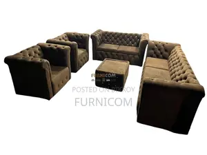 Button Tufted Chesterfield Luxury Living Room Sofa Set Upholetered wit