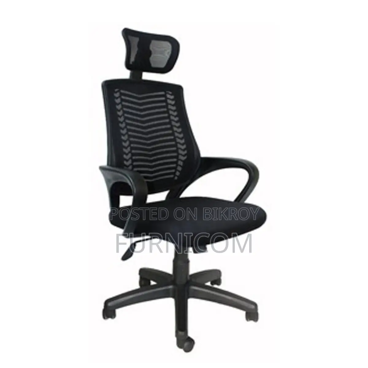 Executive office chair V-mash Black Revolving Chair with Headrest Chai