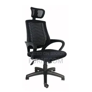 Executive office chair V-mash Black Revolving Chair with Headrest Chai