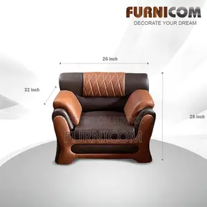 Upscaled Quality - Furnicom Sofa Set Leather Rolled Arm Fluffy Arm Sof
