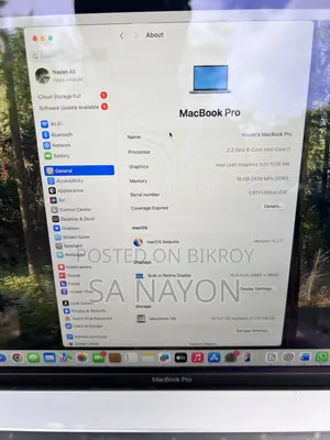 Laptop Apple MacBook 2019 16GB Intel Core I7 SSD 256GB