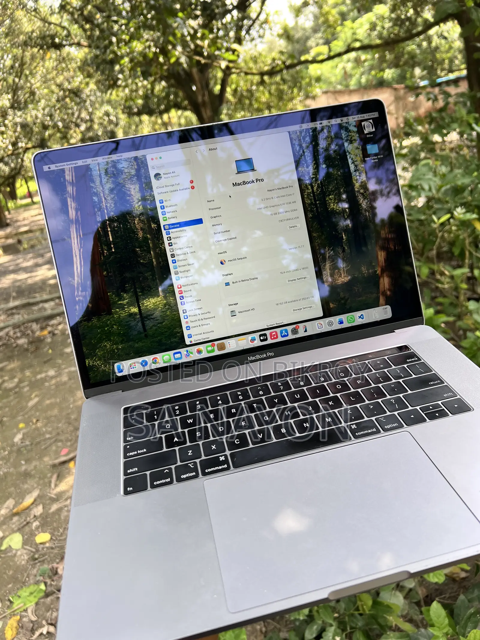 Laptop Apple MacBook 2019 16GB Intel Core I7 SSD 256GB