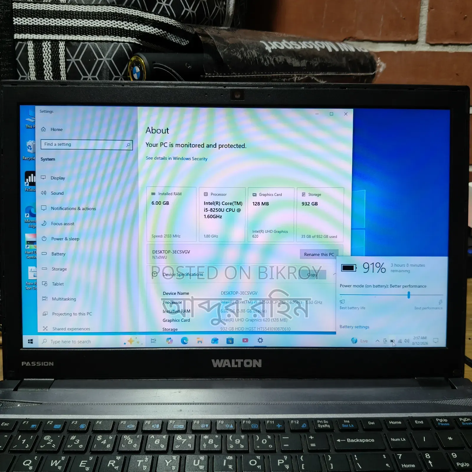 Laptop 6GB Intel Core I5 HDD 1TB