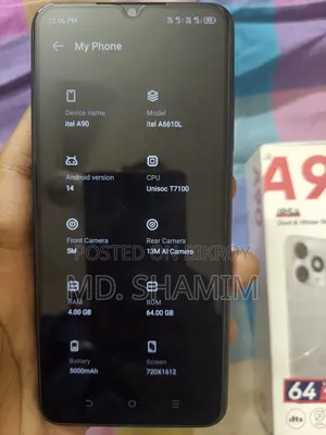 Itel A90 64 GB Black