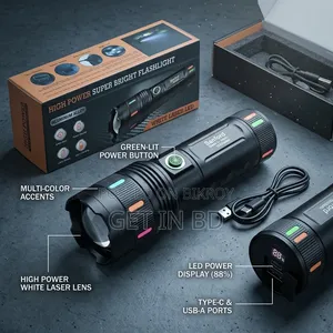 Sanford Super Bright Flashlight – White Laser Made in Japan 18650mAh