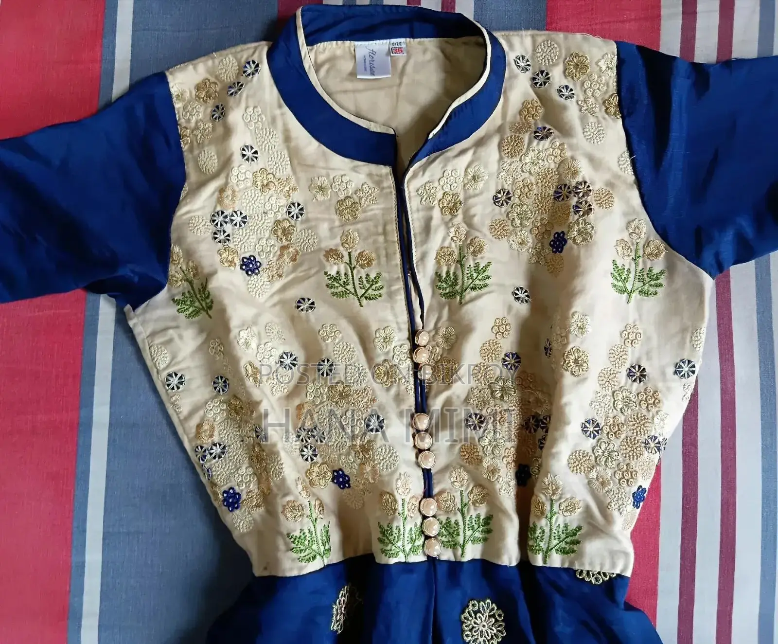 Blue Gown With Pajama and Orna