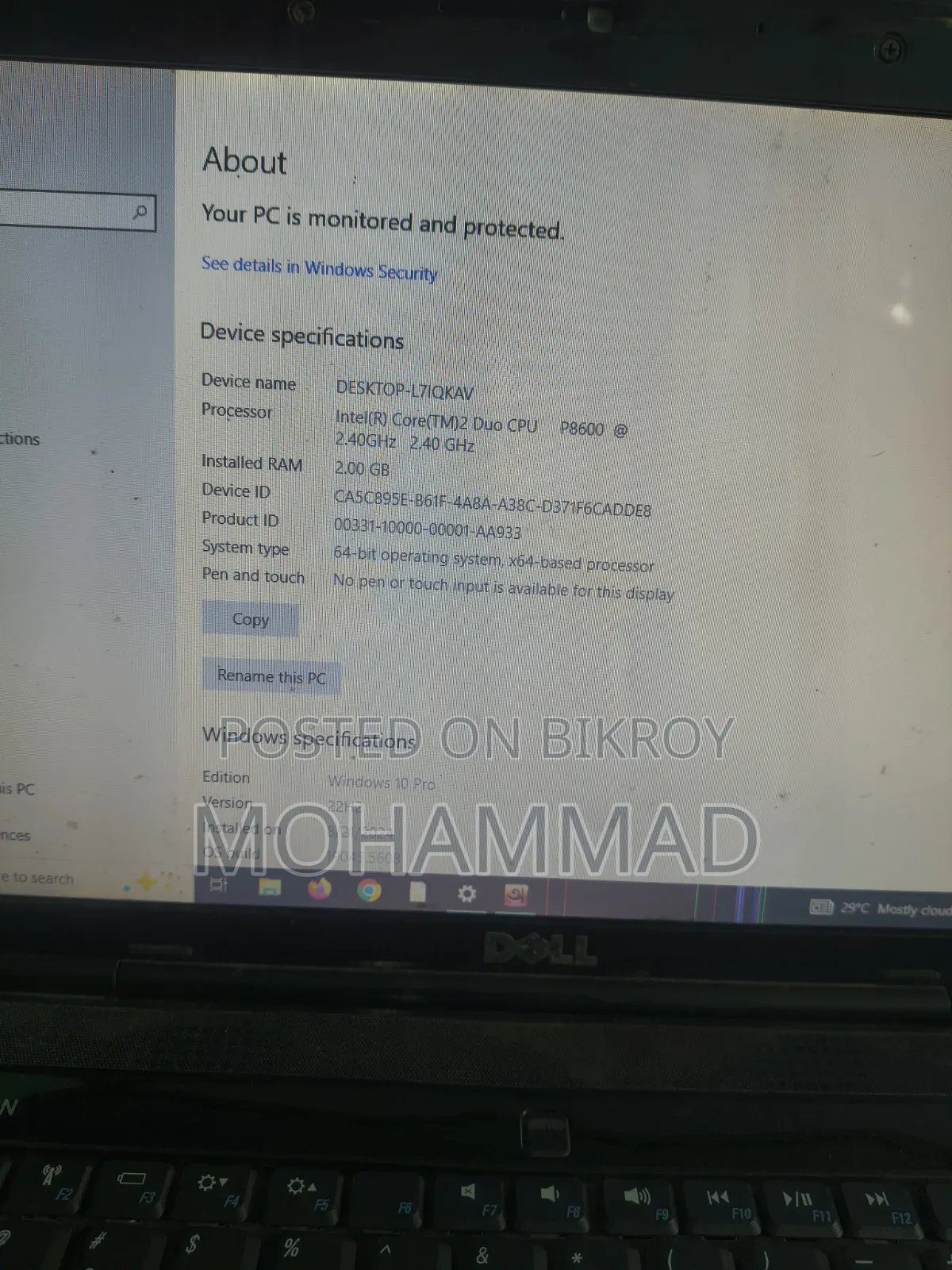Laptop Dell Inspiron 15 3GB Intel SSD 350GB