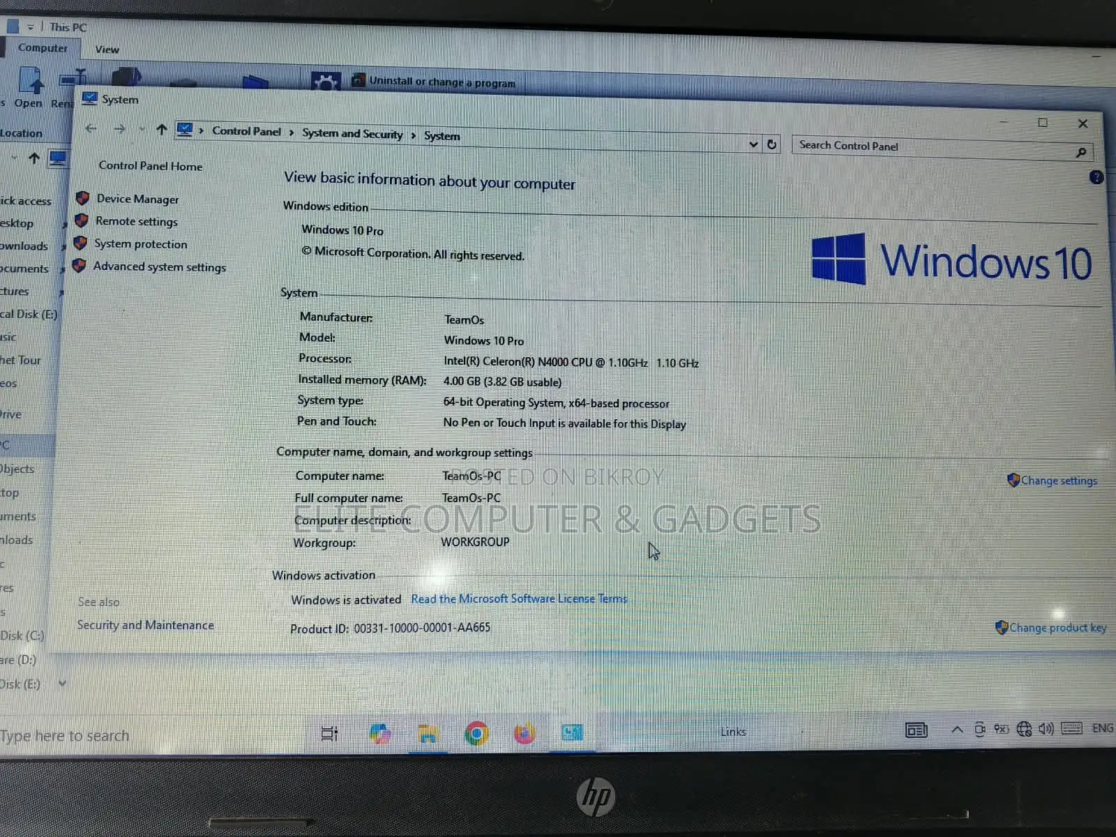 Laptop HP 15 4GB Intel Celeron HDD 500GB