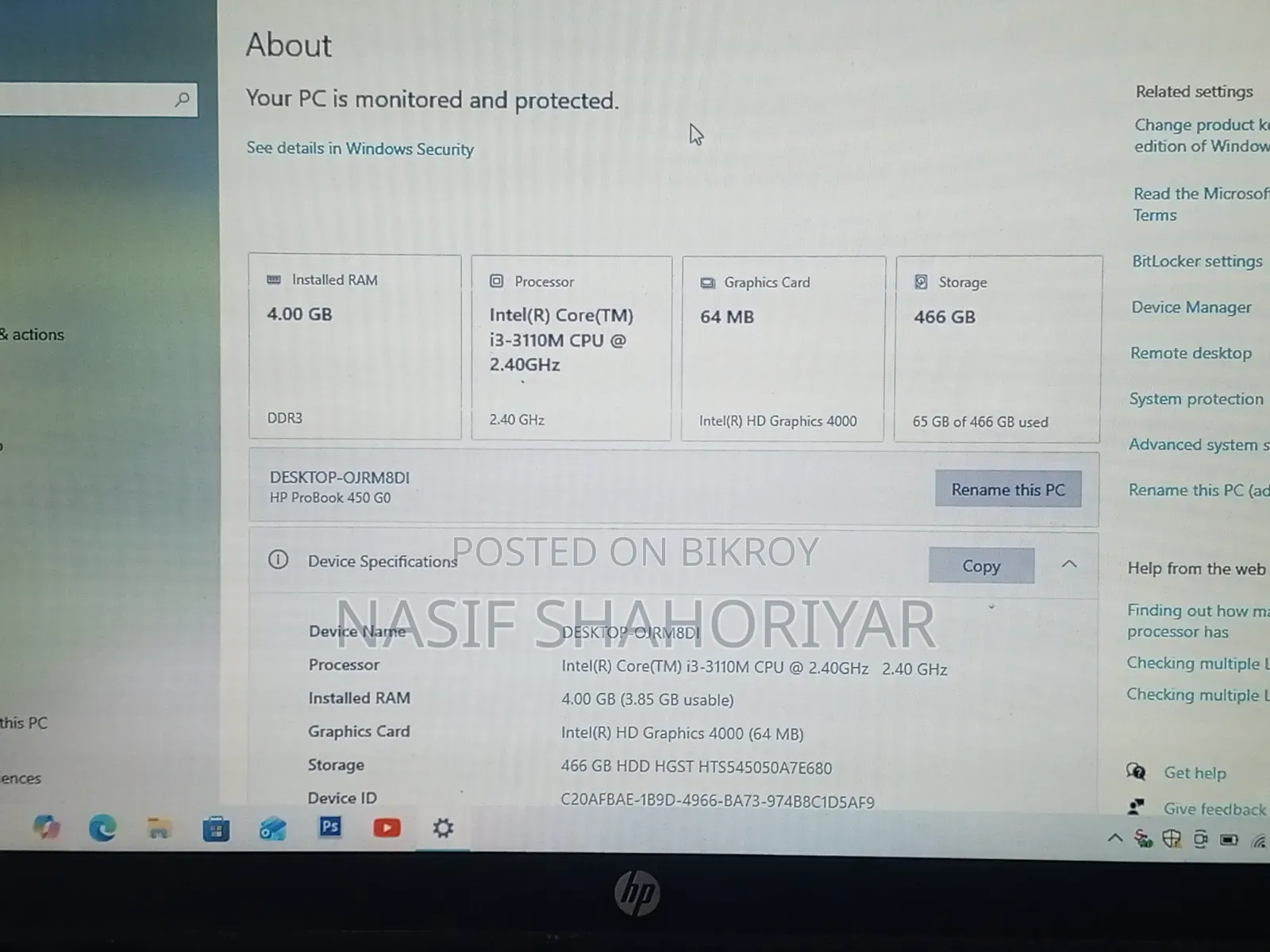 Laptop HP ProBook 450 G0 4GB Intel Core I3 HDD 512GB