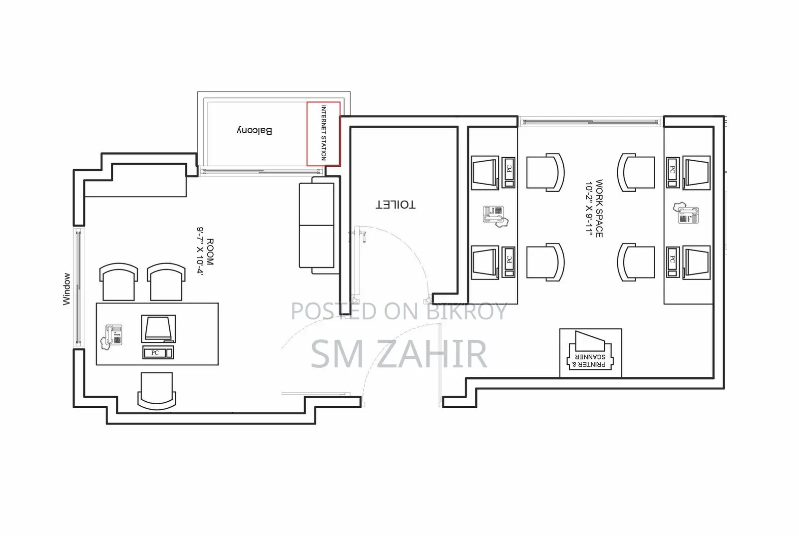 Approx. 400 Square Feet Office Space for Rent