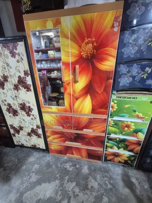 Titanium Almirah Glass 3 Drawer - Valencia Pro Rose Wood
