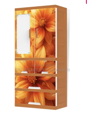 Titanium Almirah Glass 3 Drawer - Valencia Pro Rose Wood