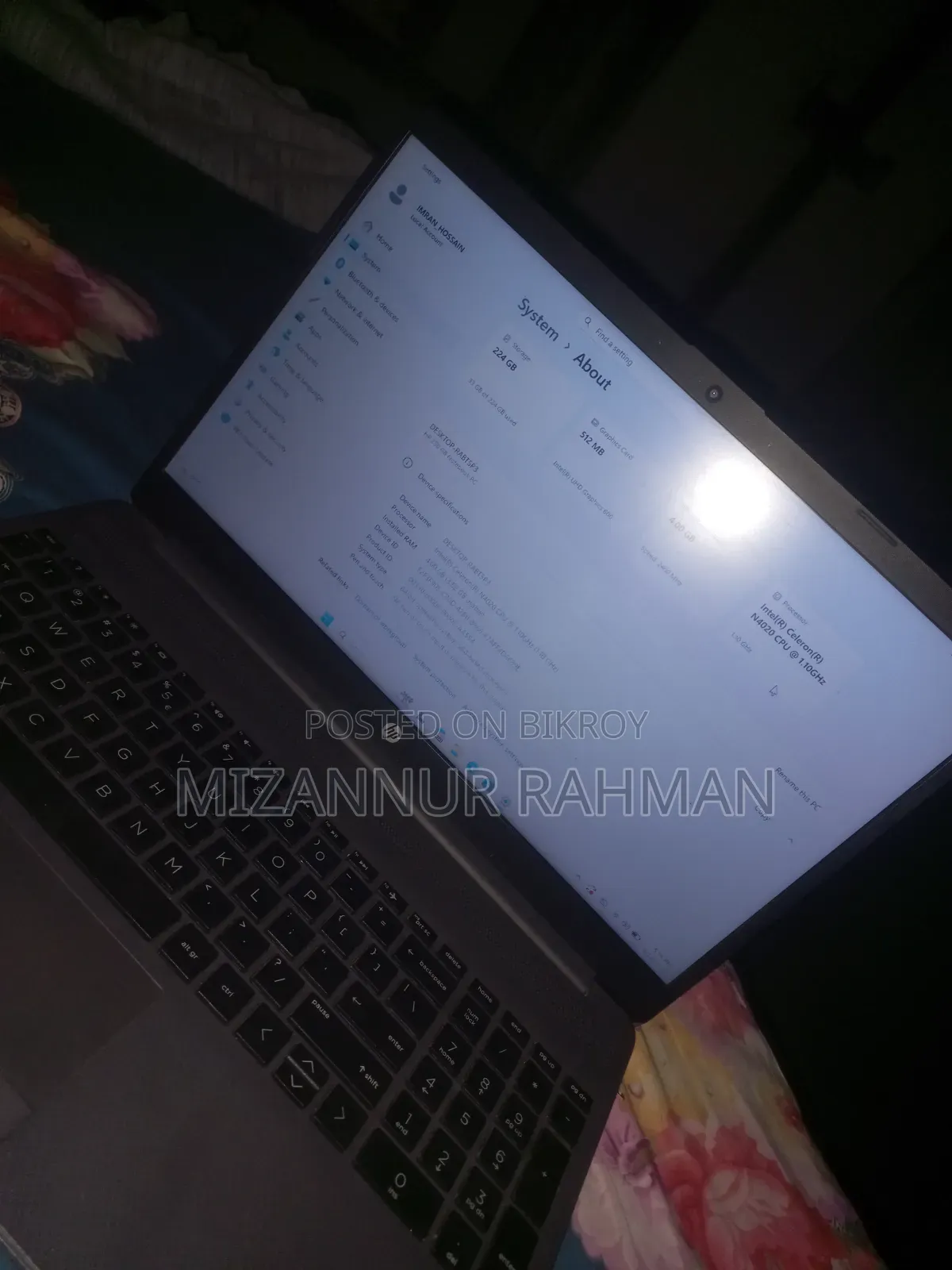 Laptop HP 250 G8 4GB Intel Celeron SSD 256GB