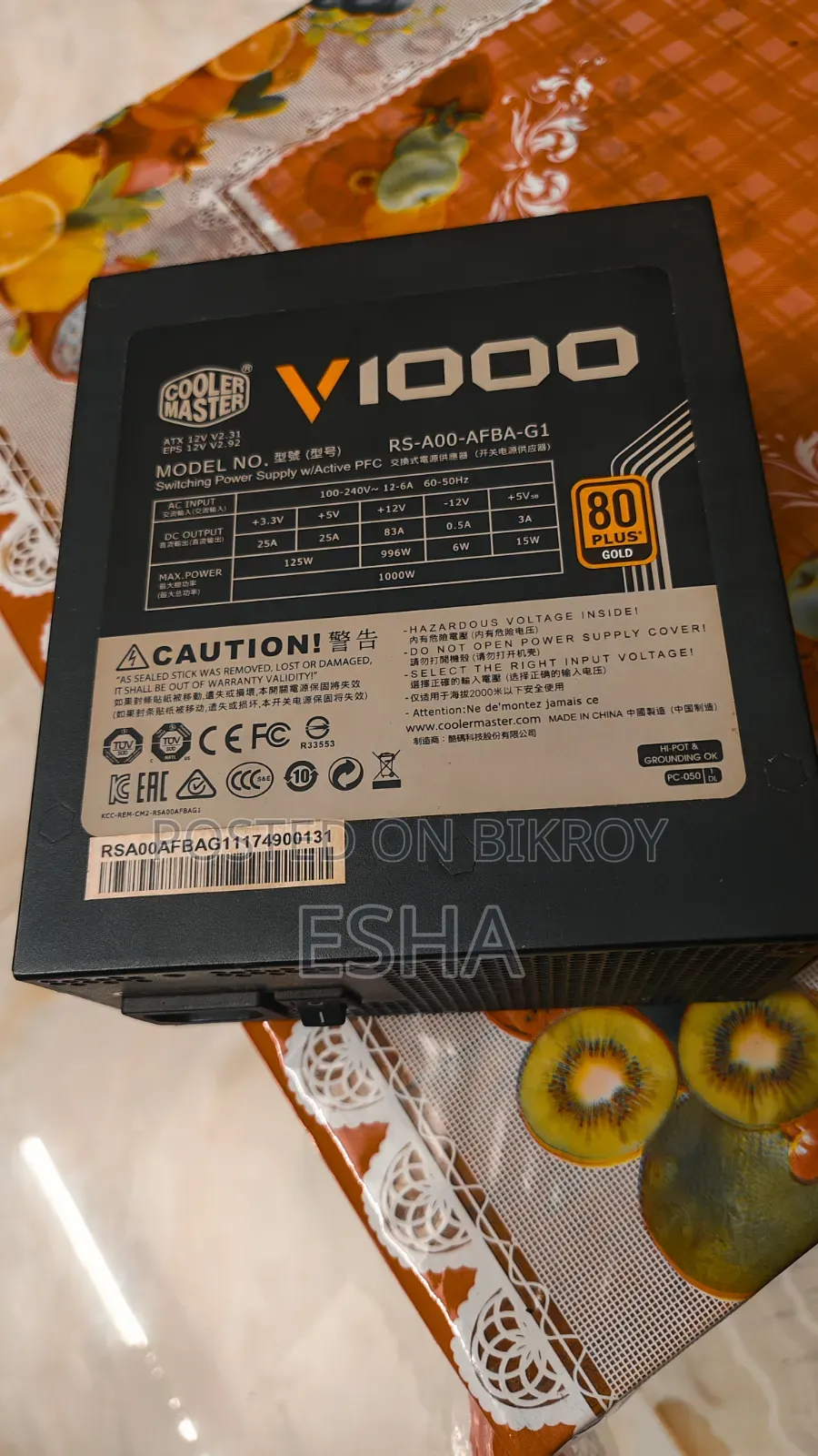 Cooler Master V1000 1000W 80Plus Gold Power Supply