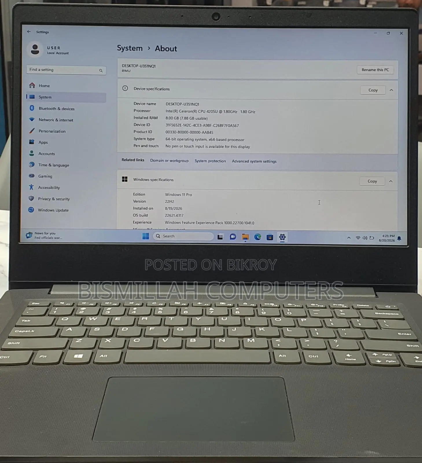 Laptop Lenovo IdeaPad S145 8GB Intel HDD 128GB