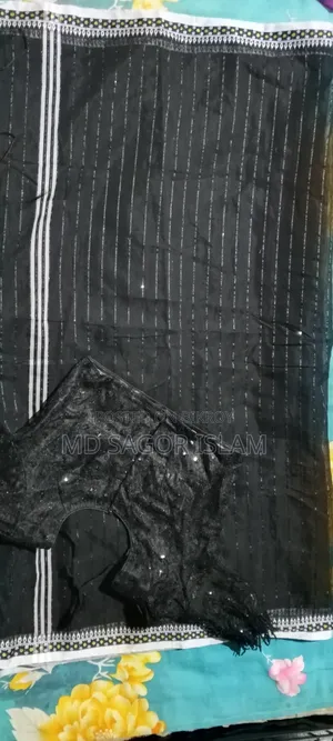 নিউ ব্লাক চুমকি শাড়ি