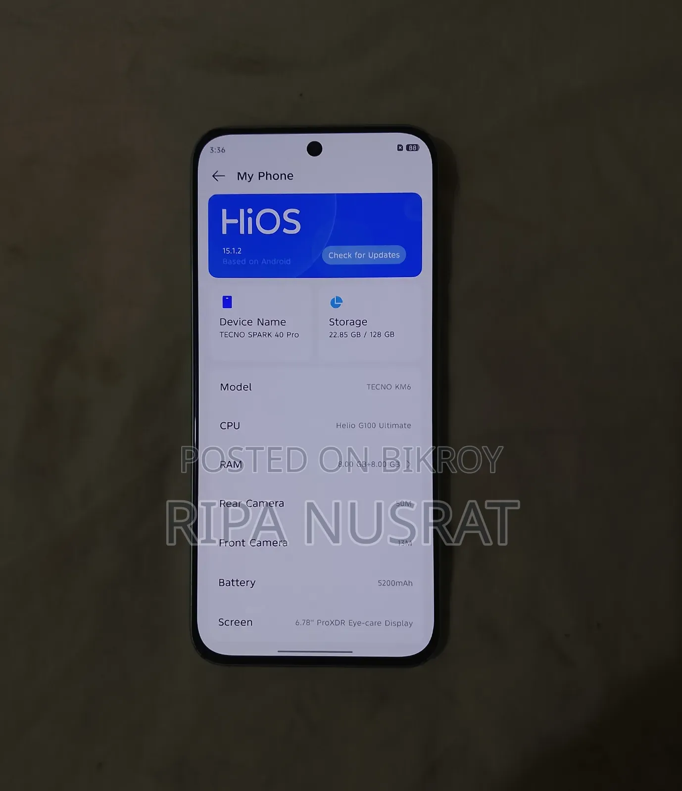 টেকনো স্পার্ক ৪০ প্রো ১২৮ জিবি