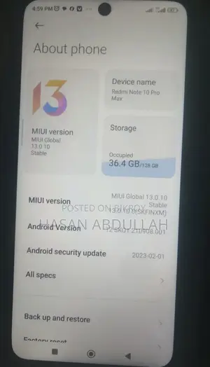 Xiaomi Redmi Note 10 128 GB Gold