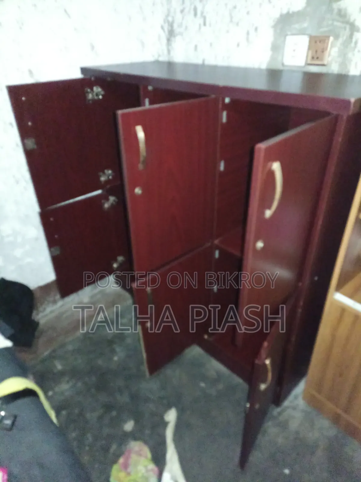 6-Compartment Wooden Locker Cabinet. 6-Door Storage Cabinet