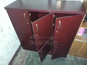 6-Compartment Wooden Locker Cabinet. 6-Door Storage Cabinet