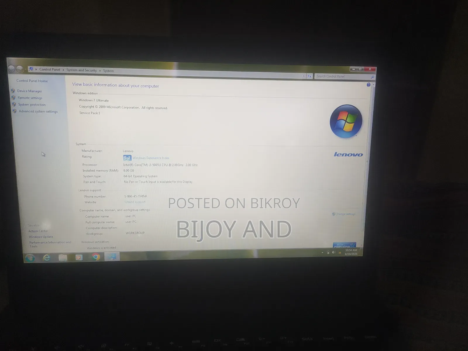 Laptop Lenovo IdeaPad 100 4GB Intel Core i5 SSD 350GB
