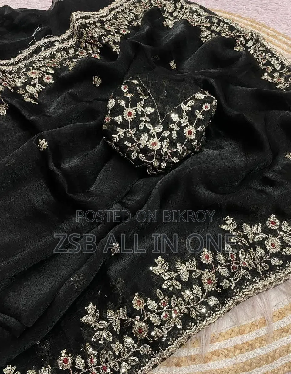 ইন্ডিয়ান জর্জেট শাড়ি উইথ ব্লাউজ পিস