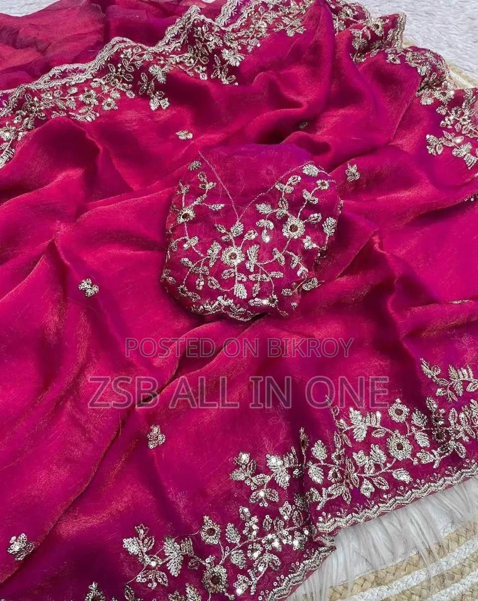 ইন্ডিয়ান জর্জেট শাড়ি উইথ ব্লাউজ পিস