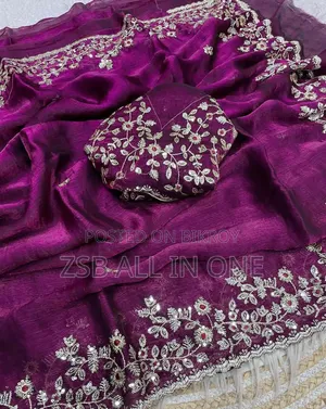 ইন্ডিয়ান জর্জেট শাড়ি উইথ ব্লাউজ পিস