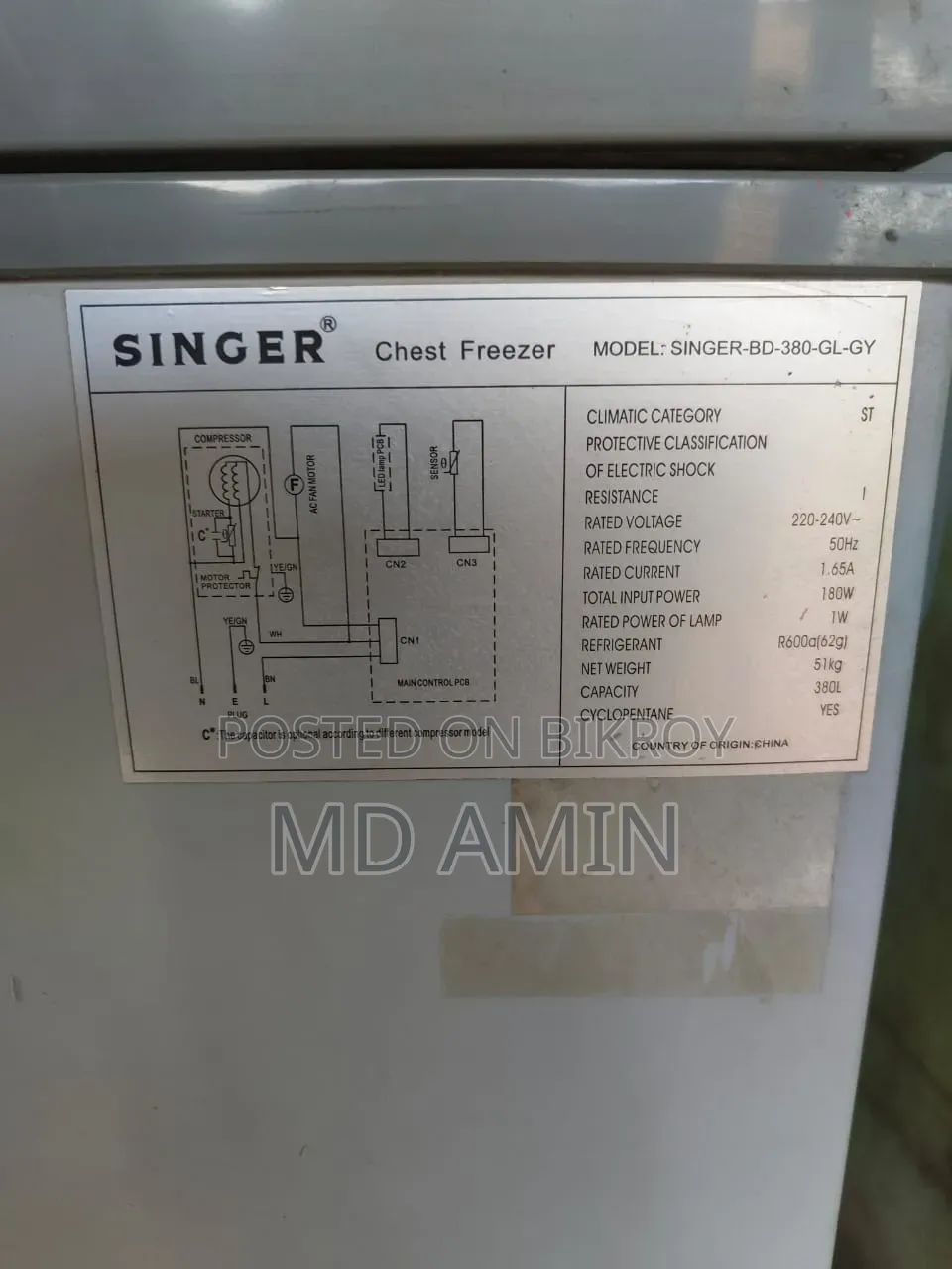 Singer Chest Freezer 380 Liter