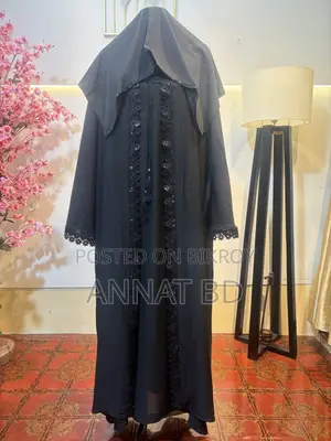 Premium Dubai Cherry Fabric Exclusive Karchupi Koti Burqa Set