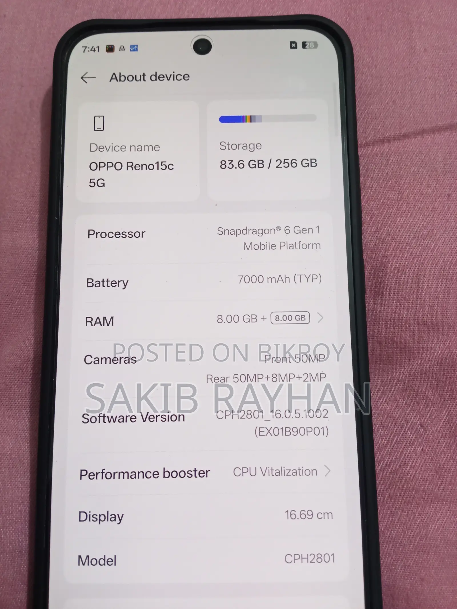 Oppo Reno15 F 5G 256 GB Blue